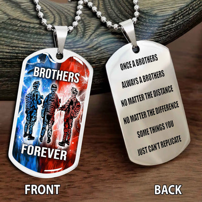 Personalized Double Side Graphic Dog Tag Gift For Brother Once A Soldier Always A Soldier