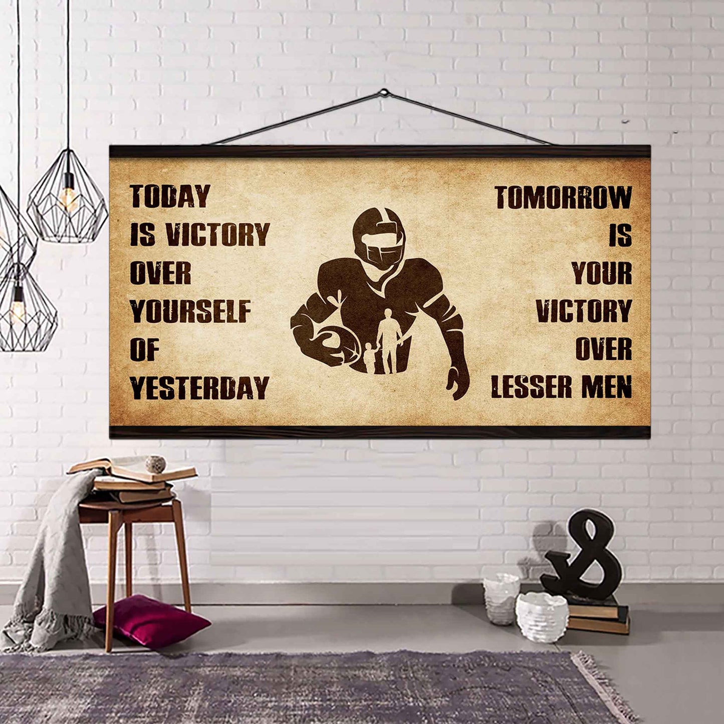 Personalized Spartan Poster Canvas - Today Is Victory Over Yourself Of Yesterday Tomorrow Is Your Victory Over Lesser Men