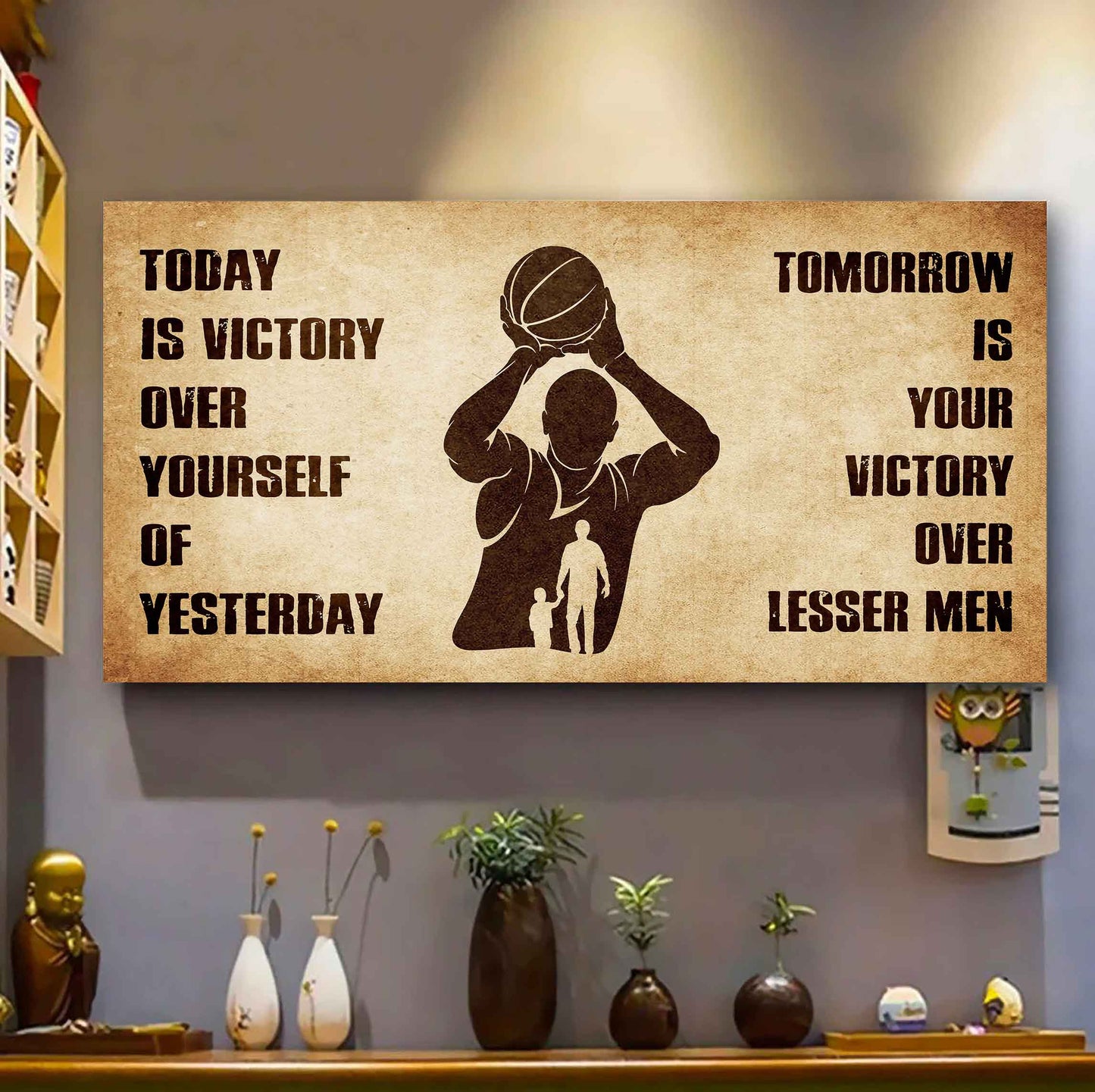 Personalized Spartan Poster Canvas - Today Is Victory Over Yourself Of Yesterday Tomorrow Is Your Victory Over Lesser Men
