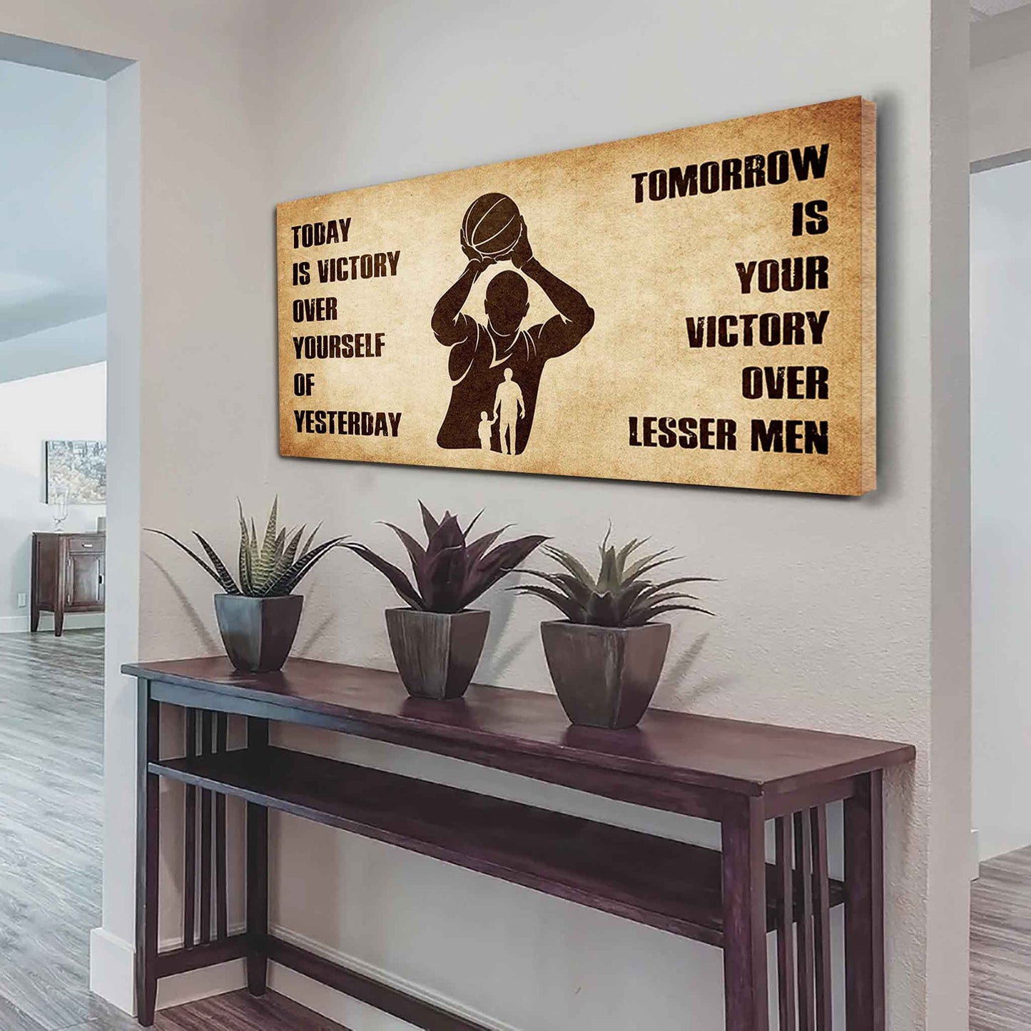 Personalized Spartan Poster Canvas - Today Is Victory Over Yourself Of Yesterday Tomorrow Is Your Victory Over Lesser Men