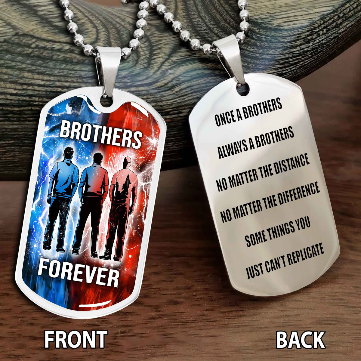 Personalized Double Side Graphic Dog Tag Gift For Brother Once A Soldier Always A Soldier