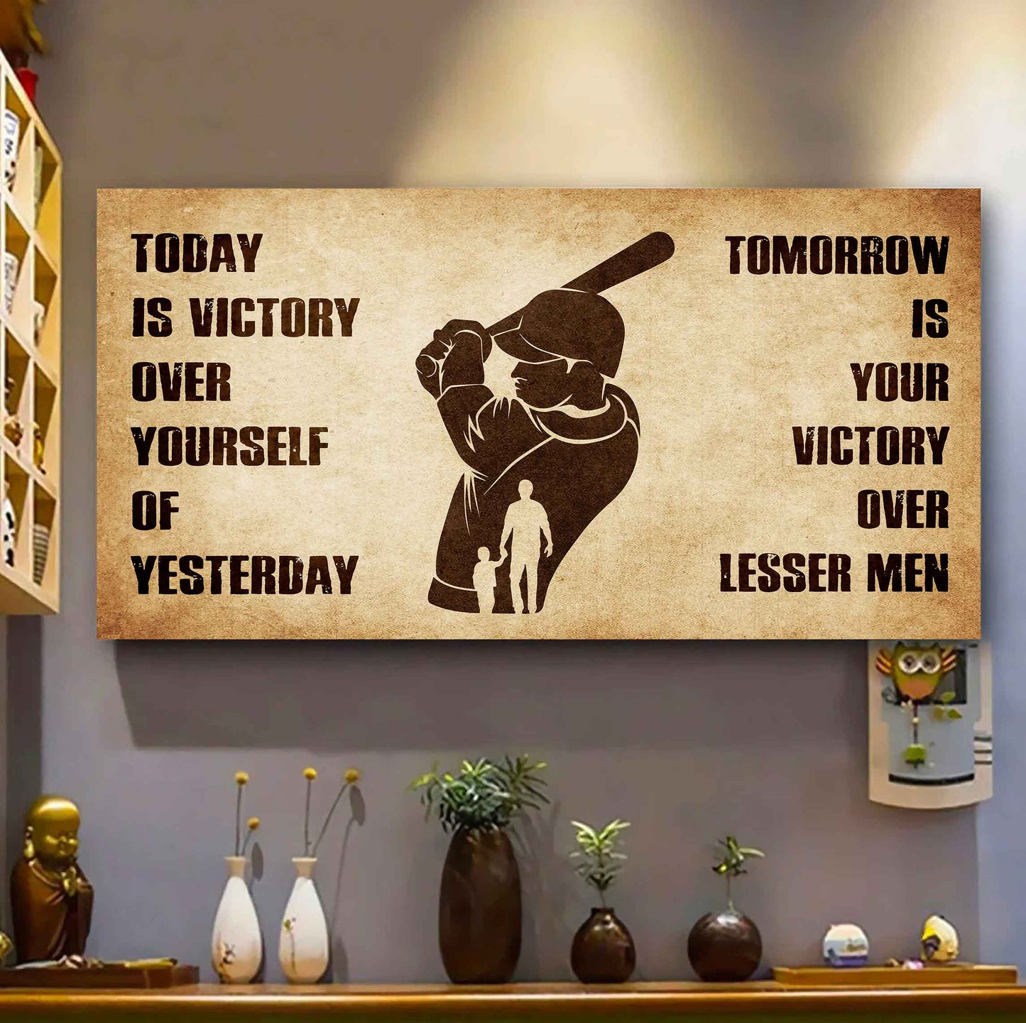 Personalized Spartan Poster Canvas - Today Is Victory Over Yourself Of Yesterday Tomorrow Is Your Victory Over Lesser Men