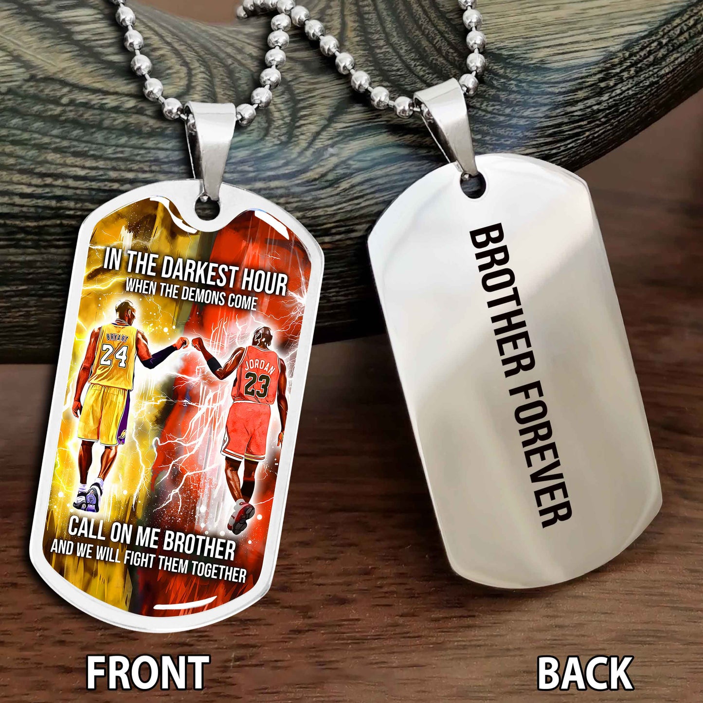 Personalized Double Side Graphic Dog Tag Gift For Brother Call On Me Brother And We Will Fight Them Together Brother Forever NAG