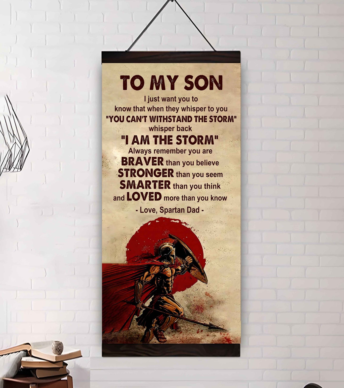 Warrior To My Son Whisper Back I'm The Storm Poster Canvas Motivation Canvas Gift For Your Son