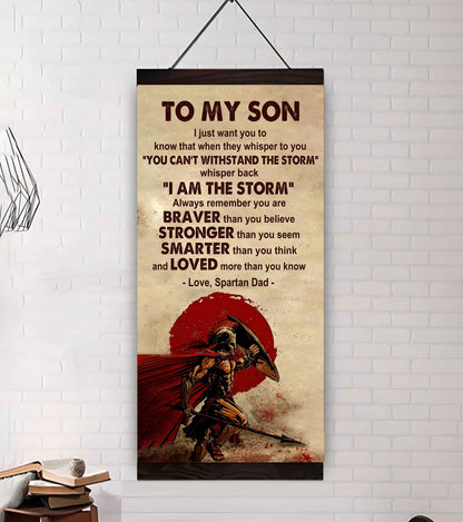 Warrior To My Son Whisper Back I'm The Storm Poster Canvas Motivation Canvas Gift For Your Son