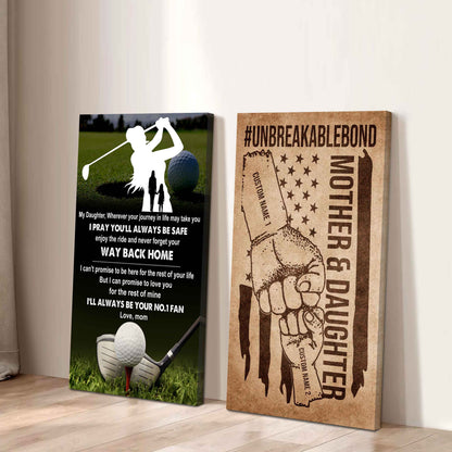 Mom And Daughter UnBreakable Bond - 2 Piece Canvas Wall Art - Never Forget Your Way Back Home