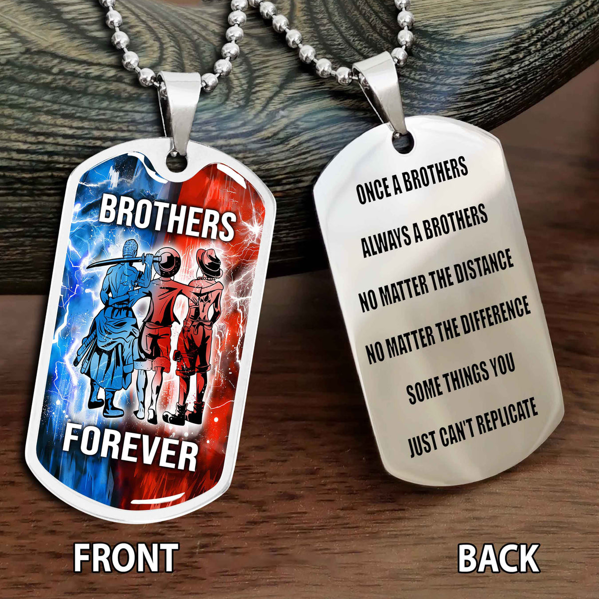Personalized Double Side Graphic Dog Tag Gift For Brother Once A Soldier Always A Soldier