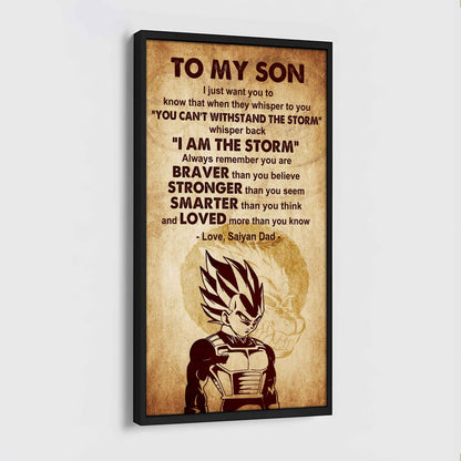 Warrior To My Son Whisper Back I'm The Storm Poster Canvas Motivation Canvas Gift For Your Son