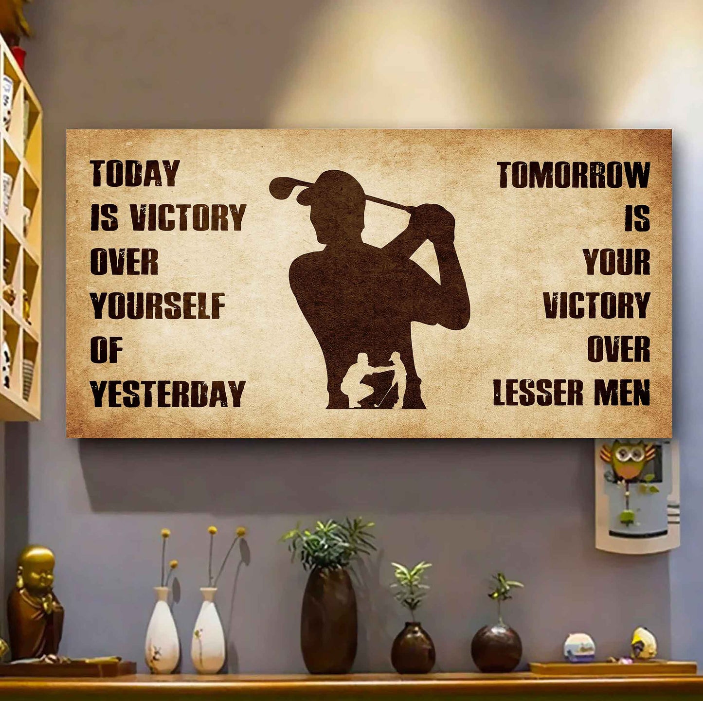 Personalized Spartan Poster Canvas - Today Is Victory Over Yourself Of Yesterday Tomorrow Is Your Victory Over Lesser Men