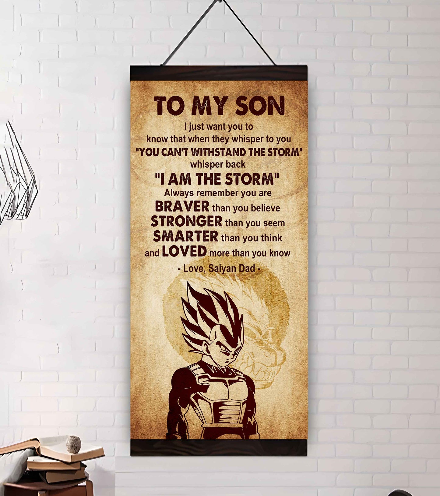 Warrior To My Son Whisper Back I'm The Storm Poster Canvas Motivation Canvas Gift For Your Son