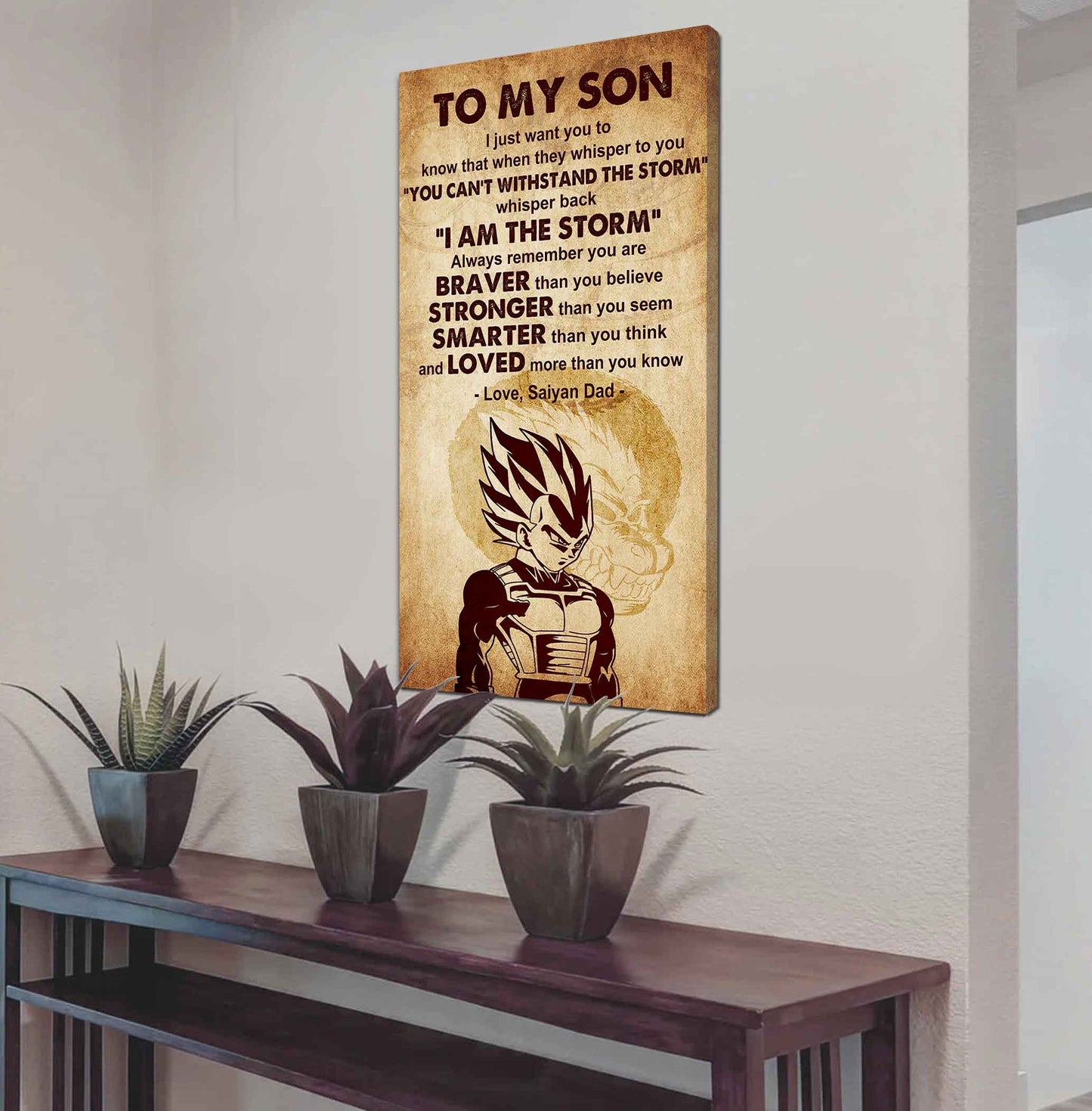 Warrior To My Son Whisper Back I'm The Storm Poster Canvas Motivation Canvas Gift For Your Son