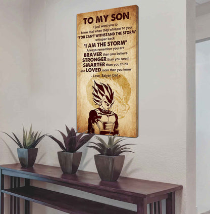 Warrior To My Son Whisper Back I'm The Storm Poster Canvas Motivation Canvas Gift For Your Son