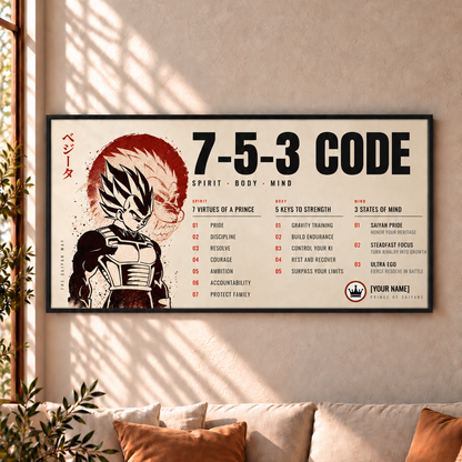 Warrior Poster Canvas 7 5 3 Code Inspiration Gift For You
