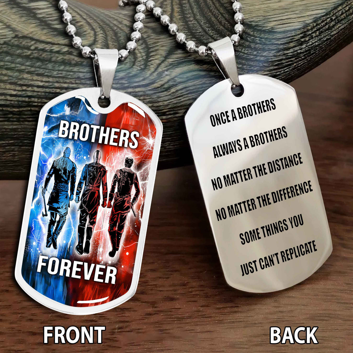 Personalized Double Side Graphic Dog Tag Gift For Brother Once A Soldier Always A Soldier