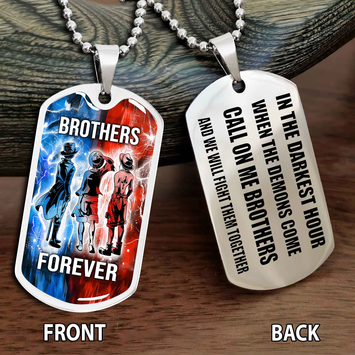 Personalized Double Side Graphic Dog Tag NAG Gift For Brother Call On Me Brother And We Will Fight Them Together