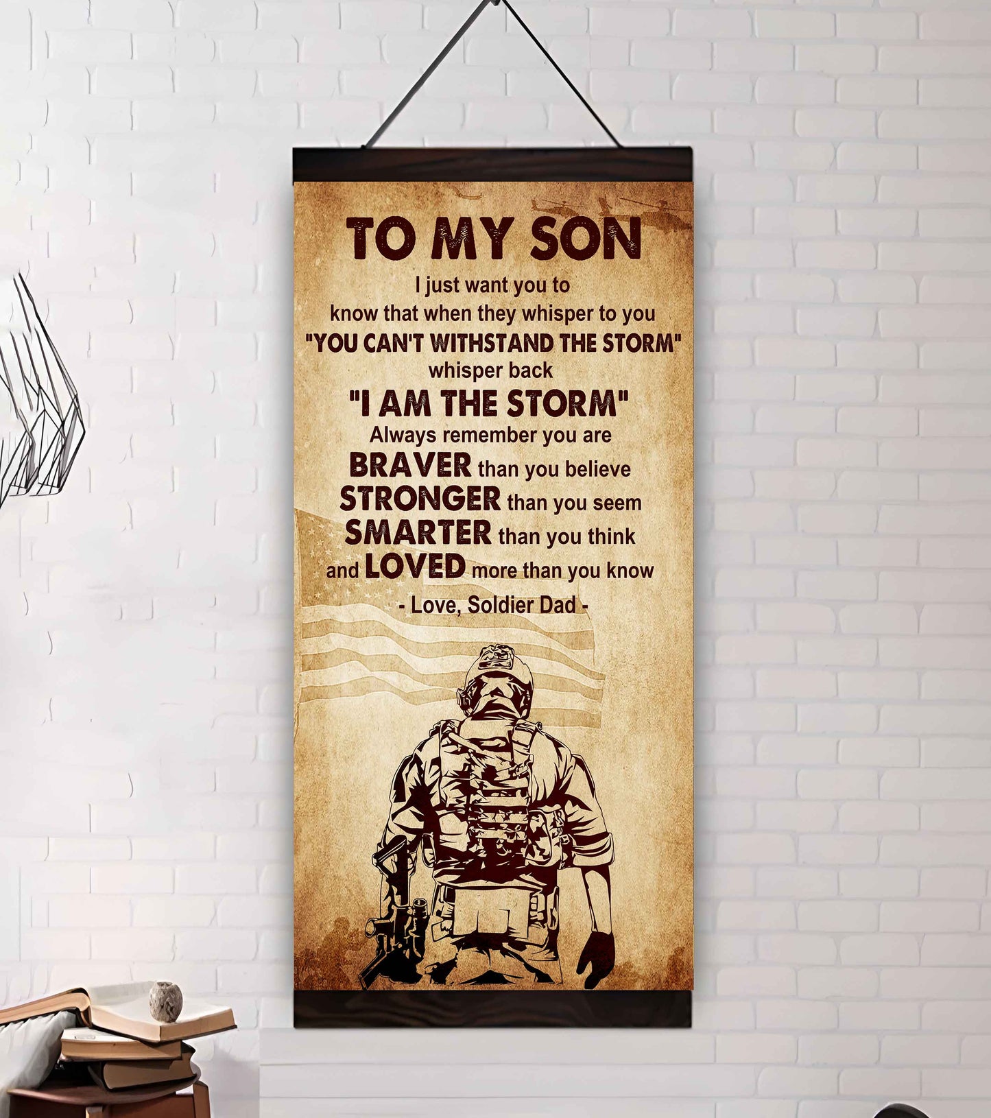 Warrior To My Son Whisper Back I'm The Storm Poster Canvas Motivation Canvas Gift For Your Son