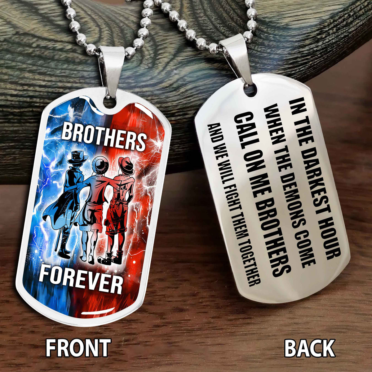 Personalized Double Side Graphic Dog Tag NAG Gift For Brother Call On Me Brother And We Will Fight Them Together