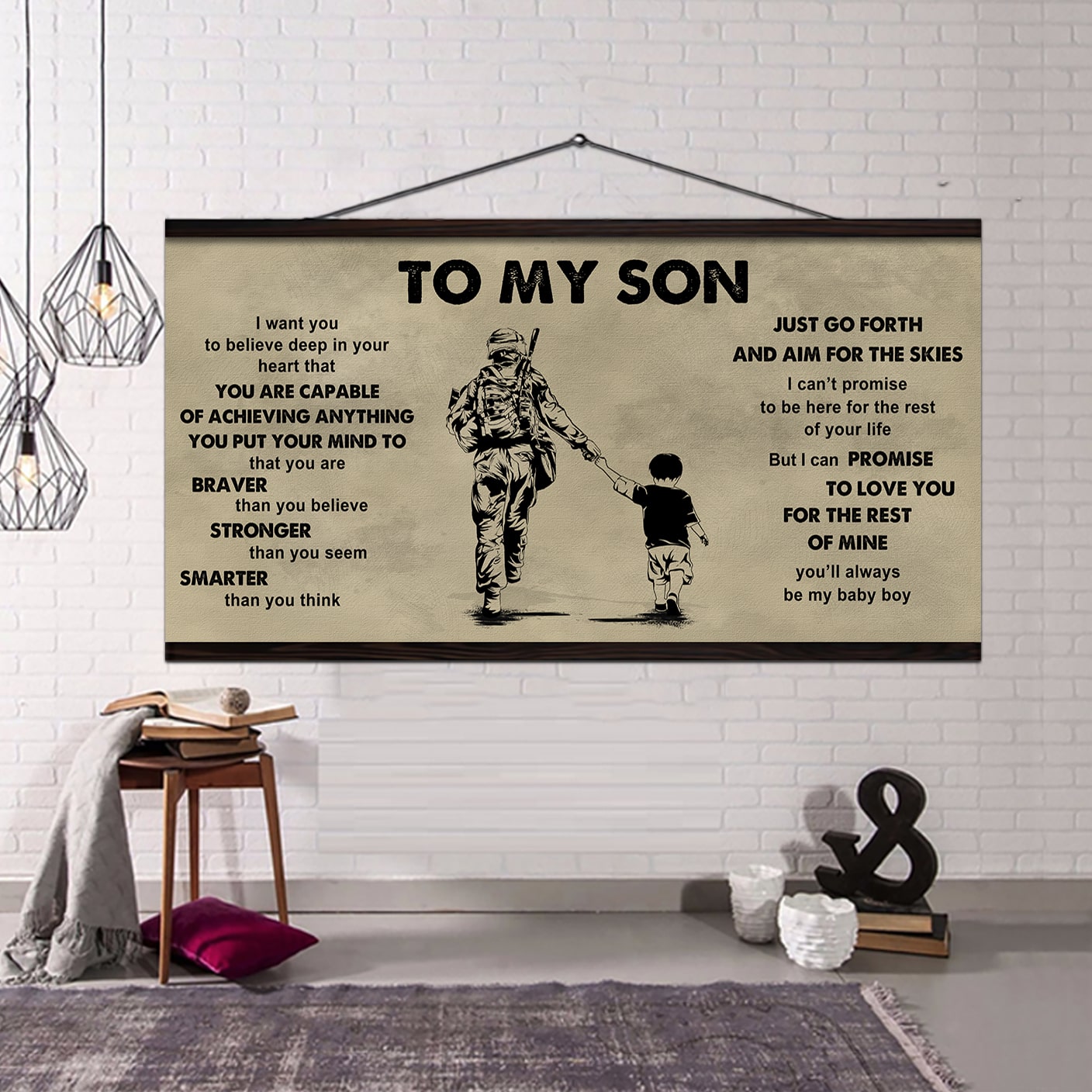 DRB VGT To My Son - That You Are Braver Than You Believe Poster Canvas Gift For Son From Father