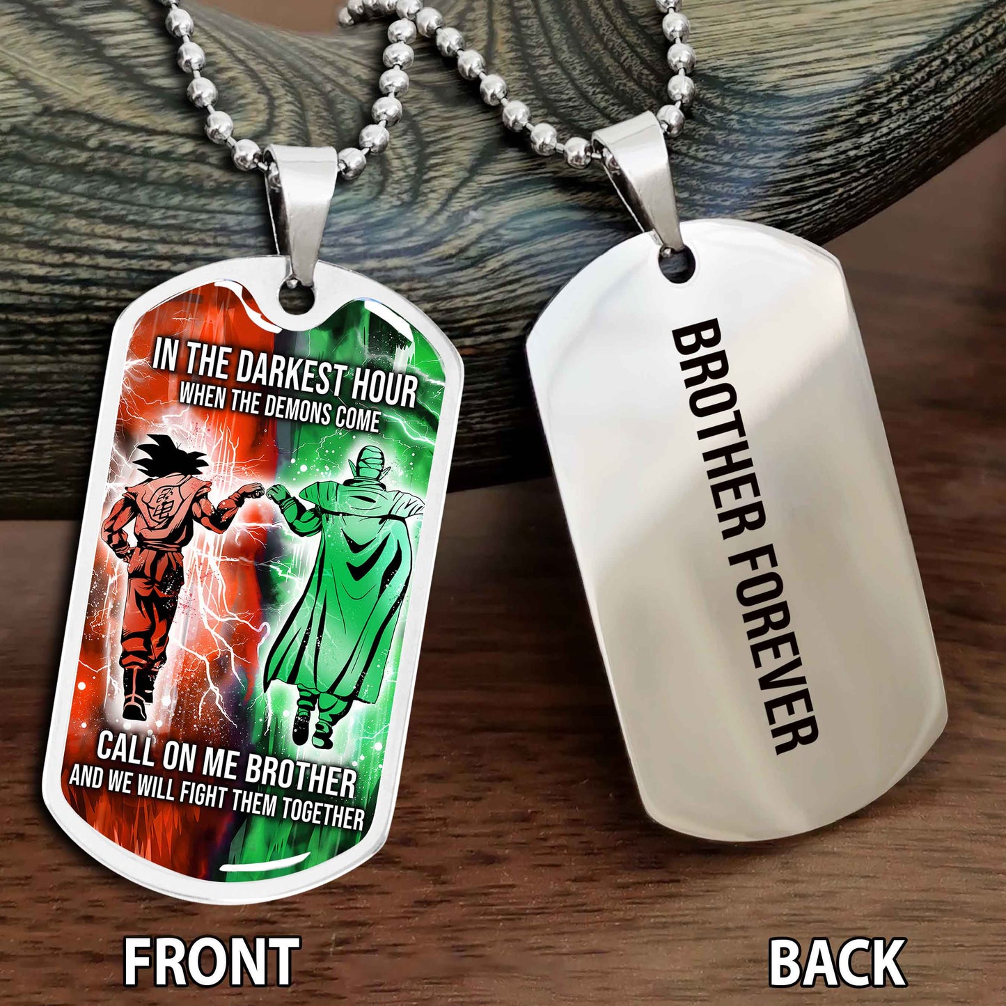 Personalized Double Side Graphic Dog Tag Gift For Brother Call On Me Brother And We Will Fight Them Together Brother Forever NAG