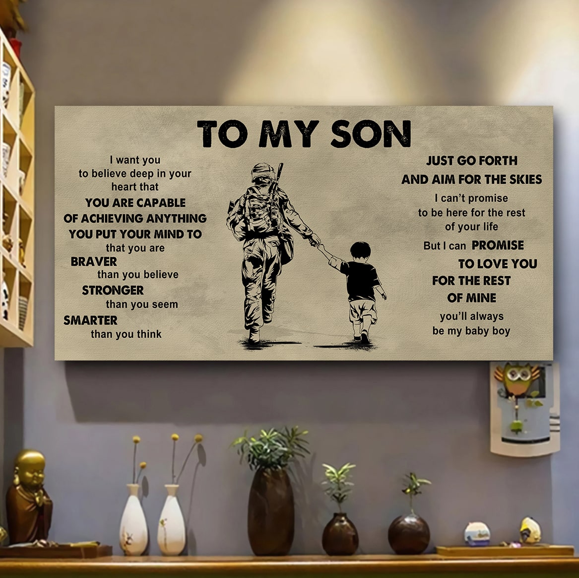 DRB VGT To My Son - That You Are Braver Than You Believe Poster Canvas Gift For Son From Father