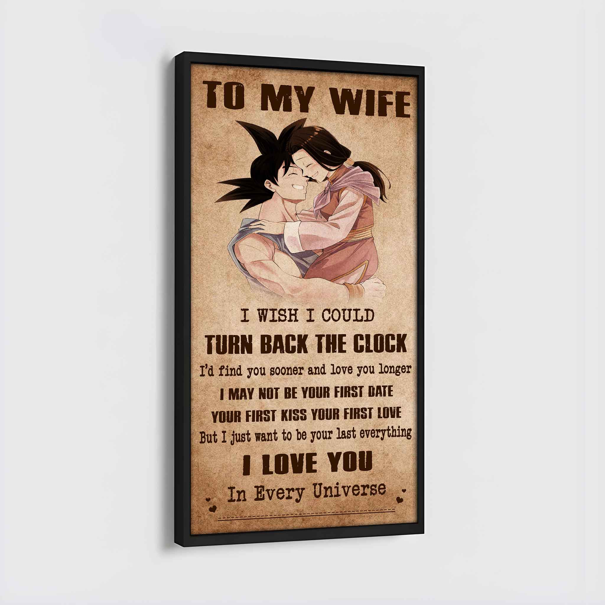 DRB VGT- Poster Canvas To My Wife I Wish I Could Turn Back The Clock - I Love You Forever And Always Gift For Your Wife