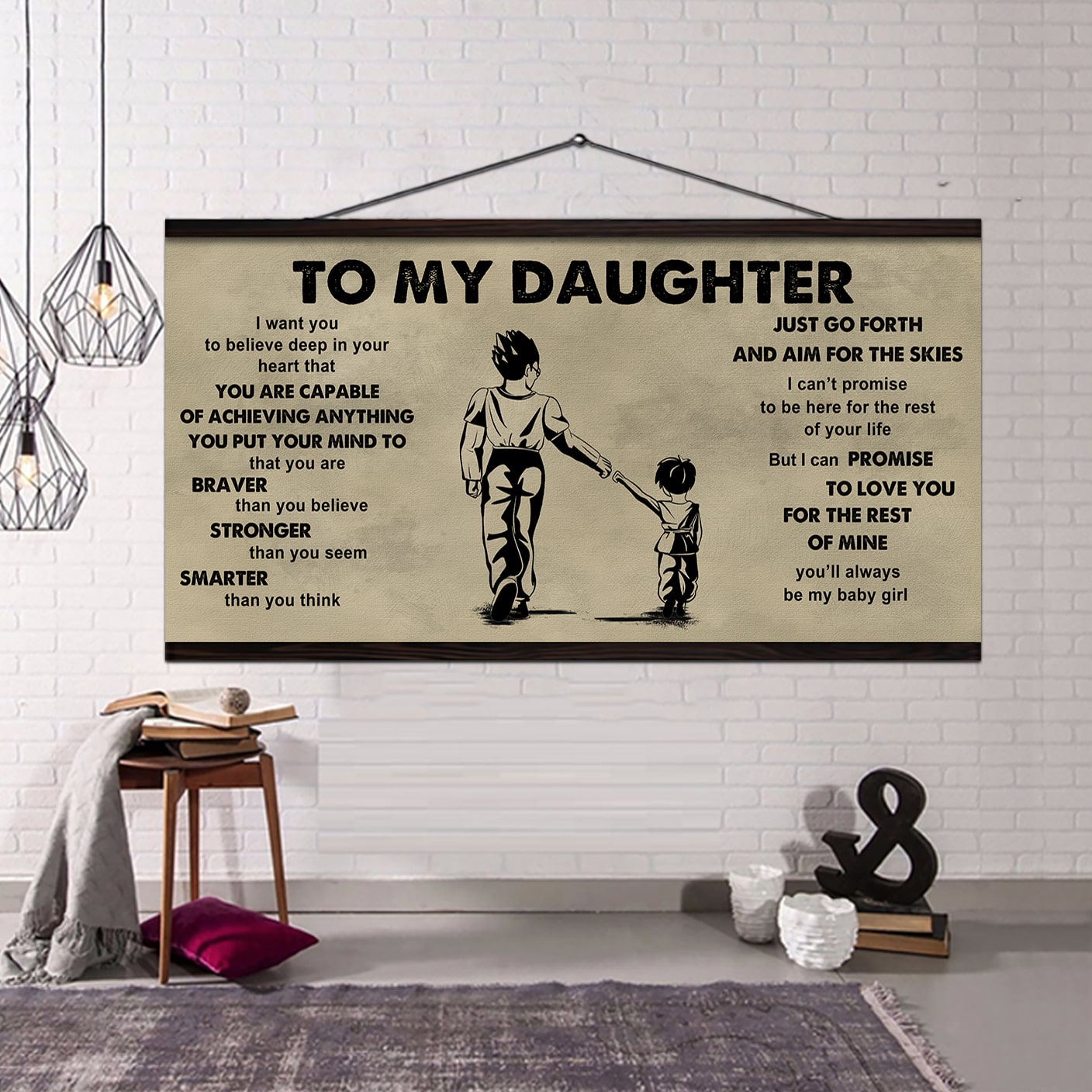 DRB GH To My Daughter - That You Are Braver Than You Believe Poster Canvas Gift For Daugter From Father