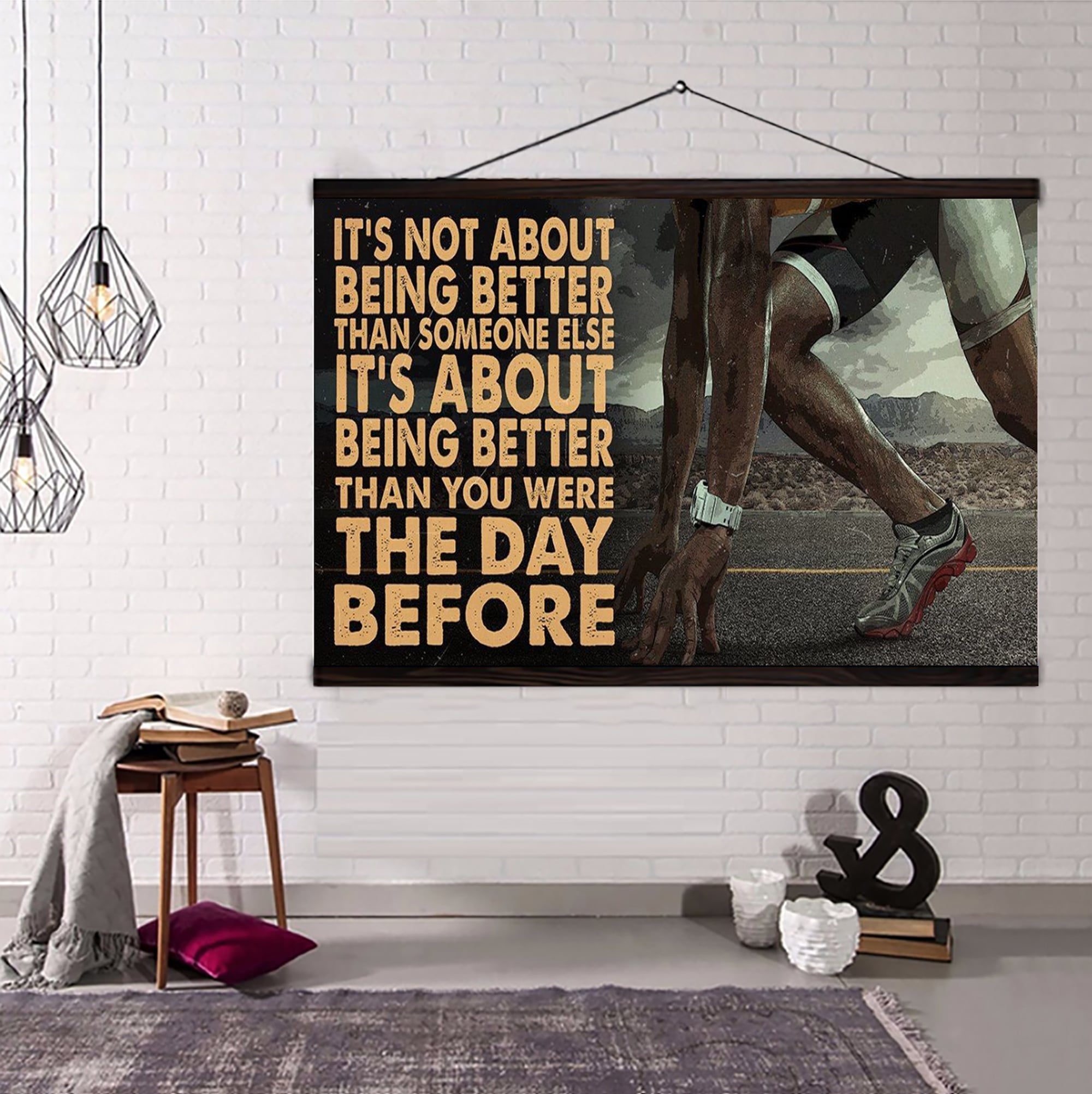 Baseball customizable poster canvas - It is not about better than someone else, It is about being better than you were the day before