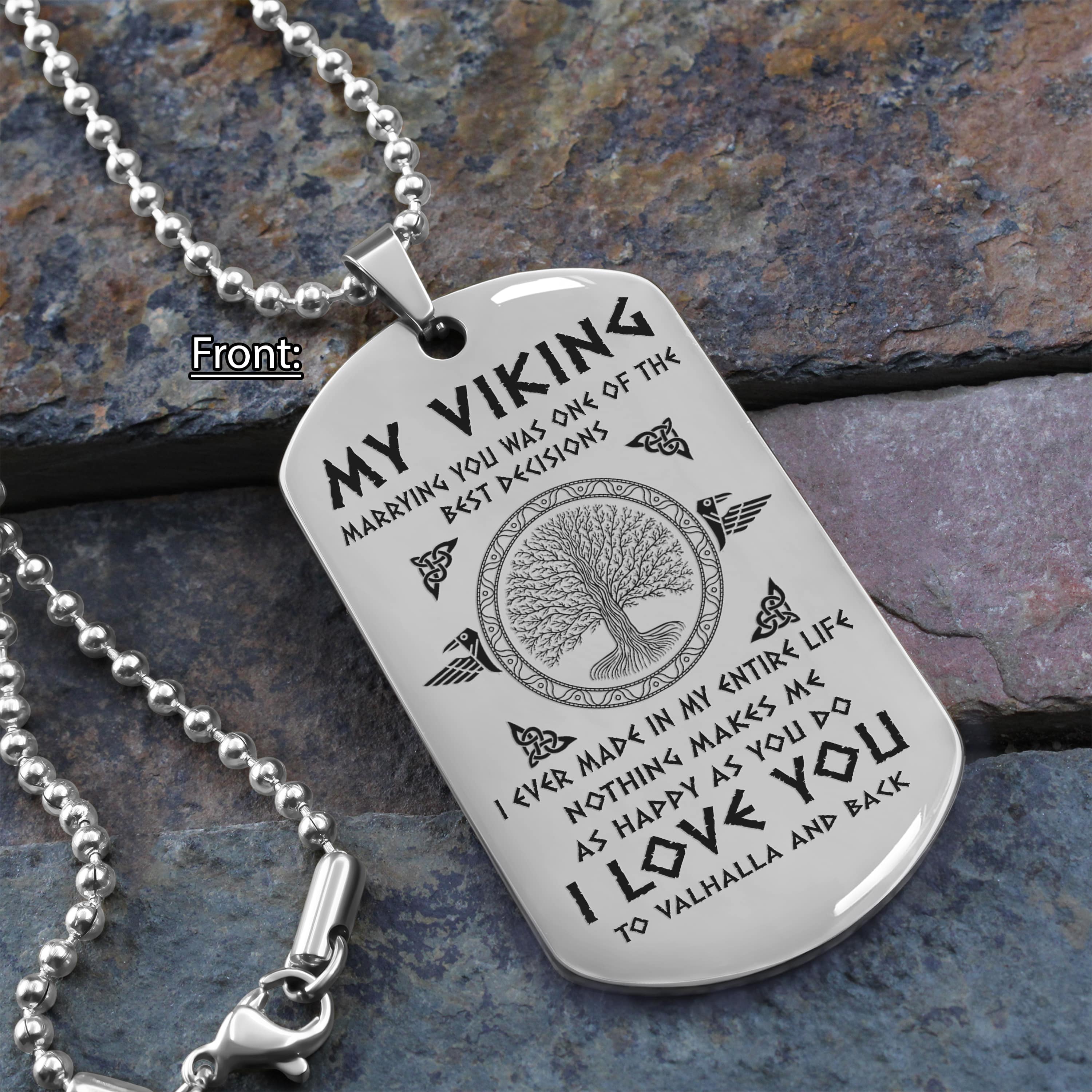 Viking Dog tag wife to husband