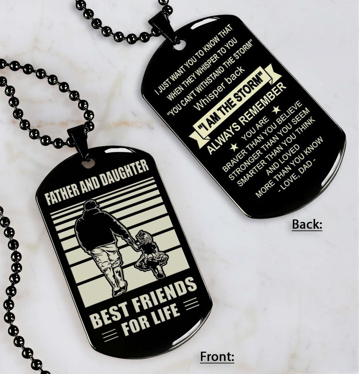 WBH-Personalized Double Sided Dog Tag Father And Son Best Friends For Life - Message on the back side