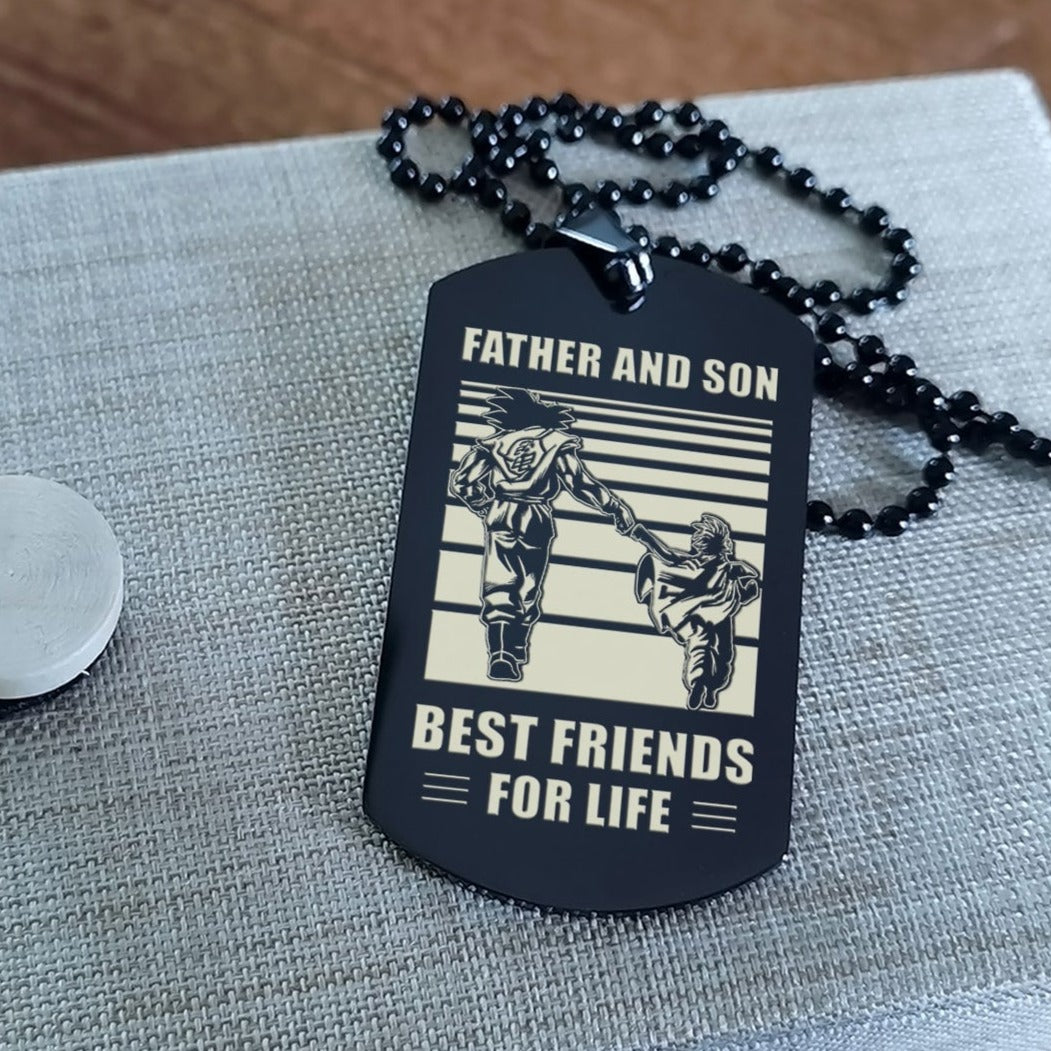 GNVL Personalized Double Sided Dog Tag Father And Son Best Friends For Life - Message on the back side