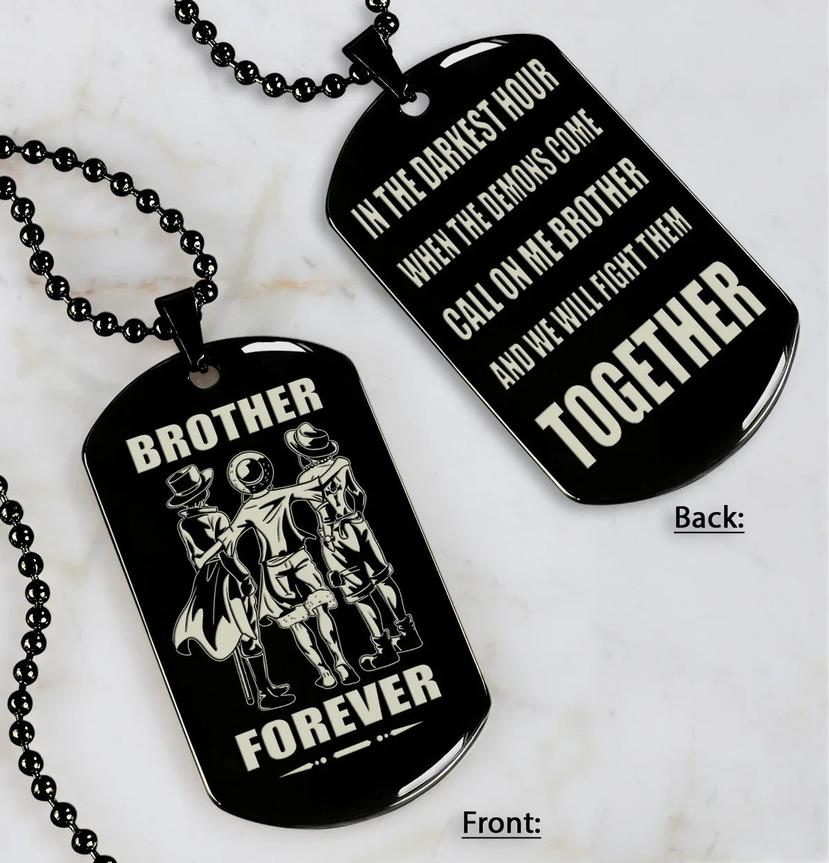 All Team engraved double sided dog tag call on me brother gift for brother dog tag for brother