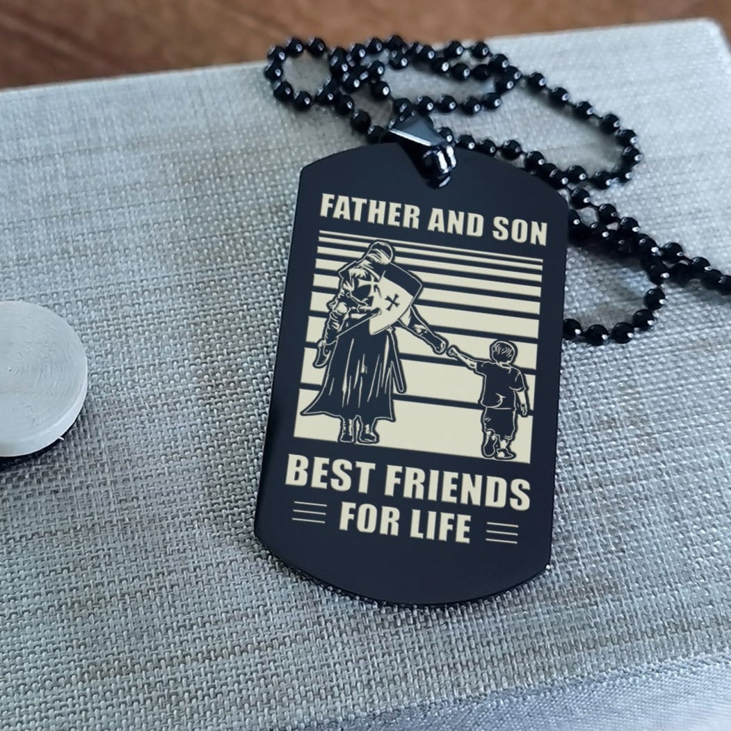 Viking Personalized Double Sided Dog Tag Father And Son Best Friends For Life - Message on the back side