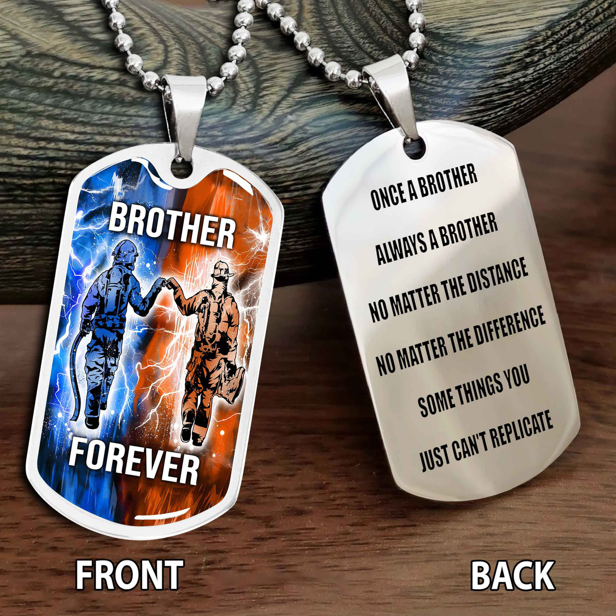 Personalized Double Side Graphic Dog Tag Gift For Brother Once A Soldier Always A Soldier
