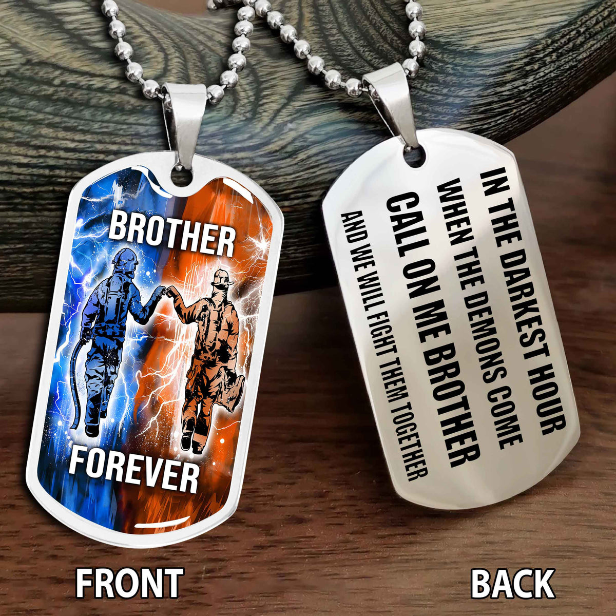 Personalized Double Side Graphic Dog Tag NAG Gift For Brother Call On Me Brother And We Will Fight Them Together