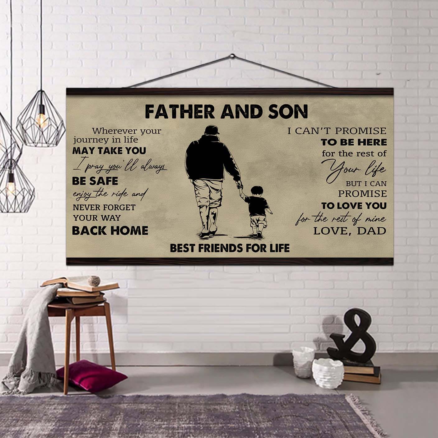 DRB Father And Daughter Best Friends For Life - Never Forget Your Way Back Home Poster Canvas Gift For Daughter From Father-Photo Upload