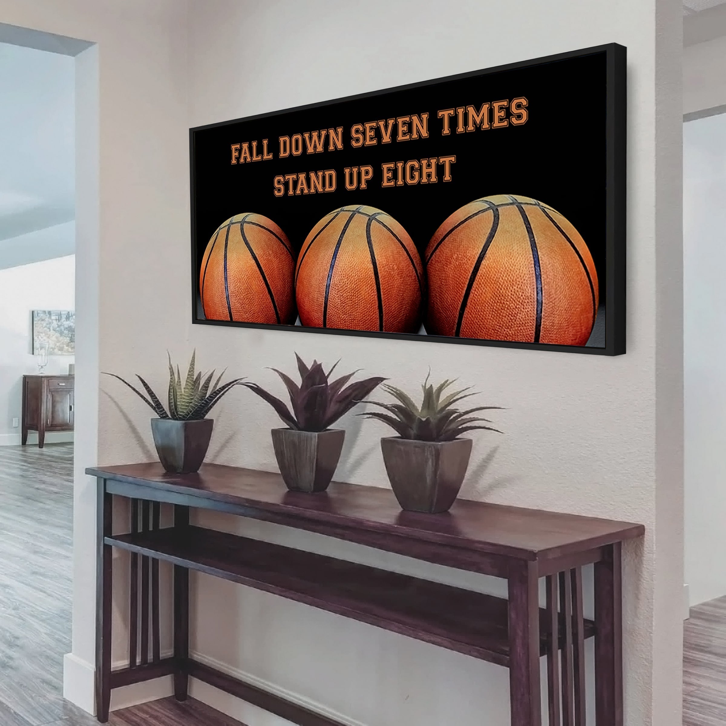 Baseball poster canvas fall down seven times stand up eight