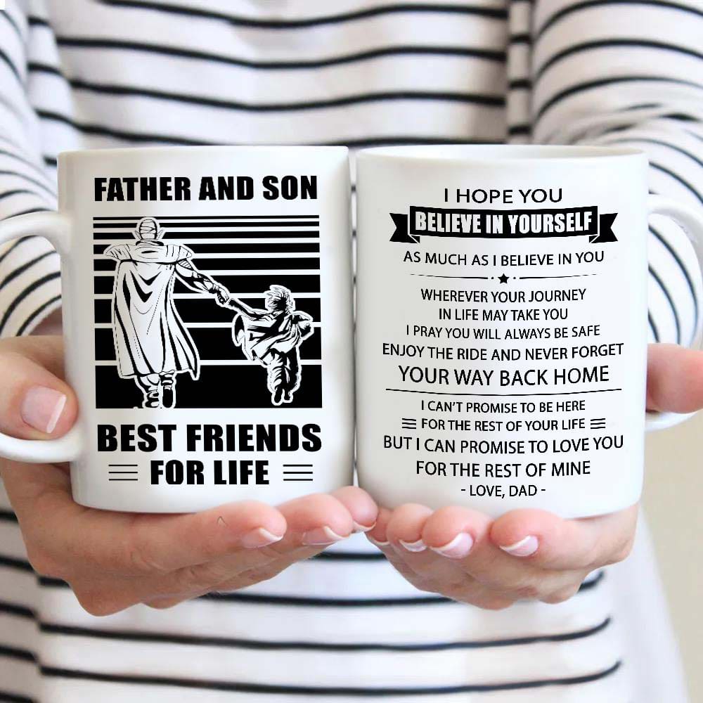 Basketball Be strong-Personalized Mug Father And Son Best Friends For Life - Message on the back side