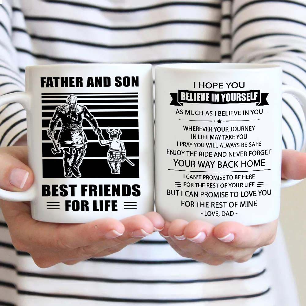 Soldier Be strong-Personalized Mug Father And Son Best Friends For Life - Message on the back side