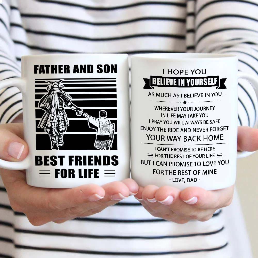 Soldier Be strong-Personalized Mug Father And Son Best Friends For Life - Message on the back side