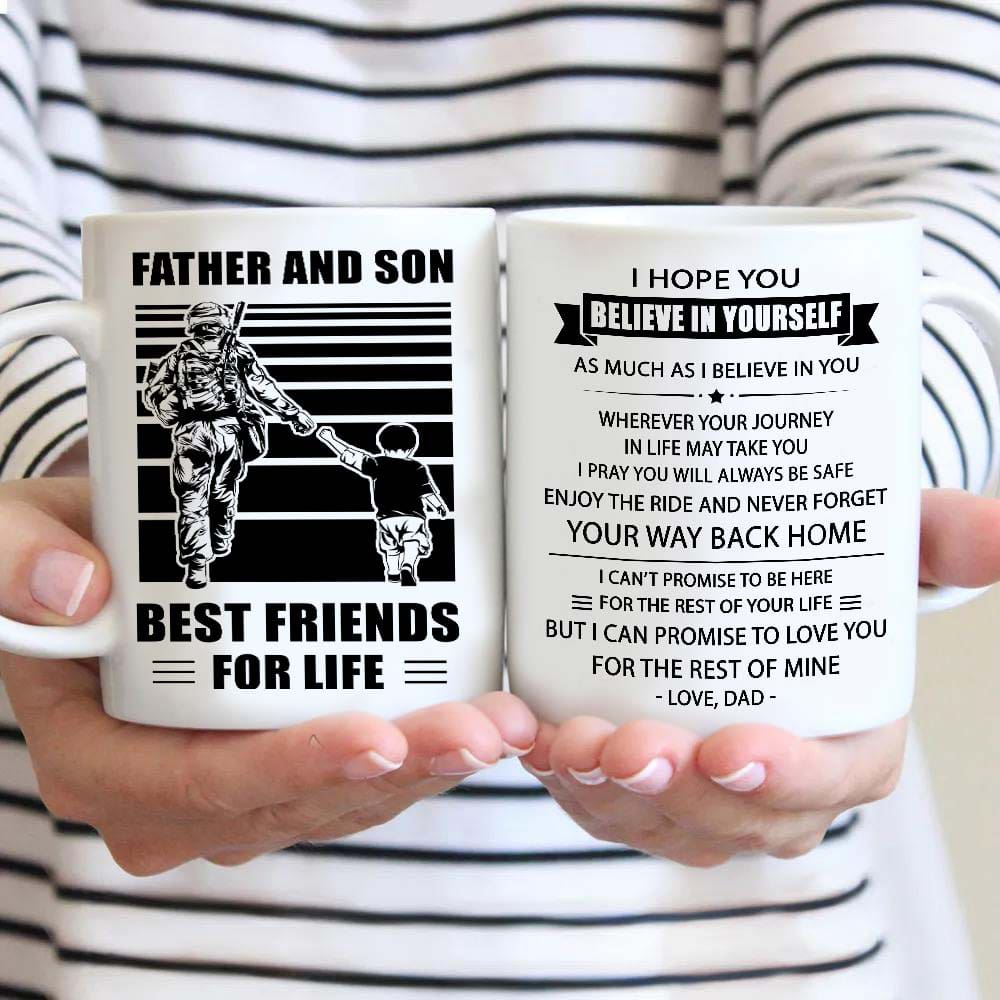 Basketball Be strong-Personalized Mug Father And Son Best Friends For Life - Message on the back side