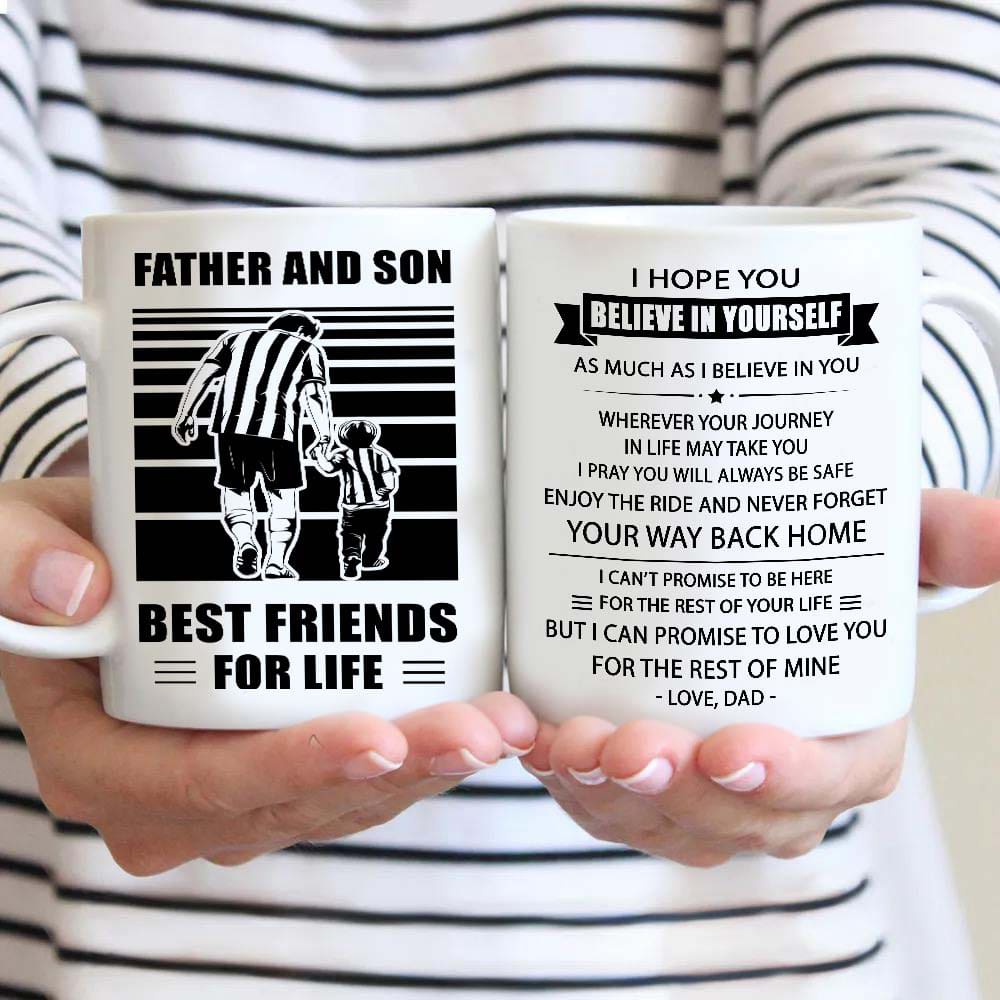 Basketball Be strong-Personalized Mug Father And Son Best Friends For Life - Message on the back side