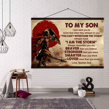 New Version Warrior Poster Canvas Whisper Back I'm The Storm From Dad To Son Gift For Your Son