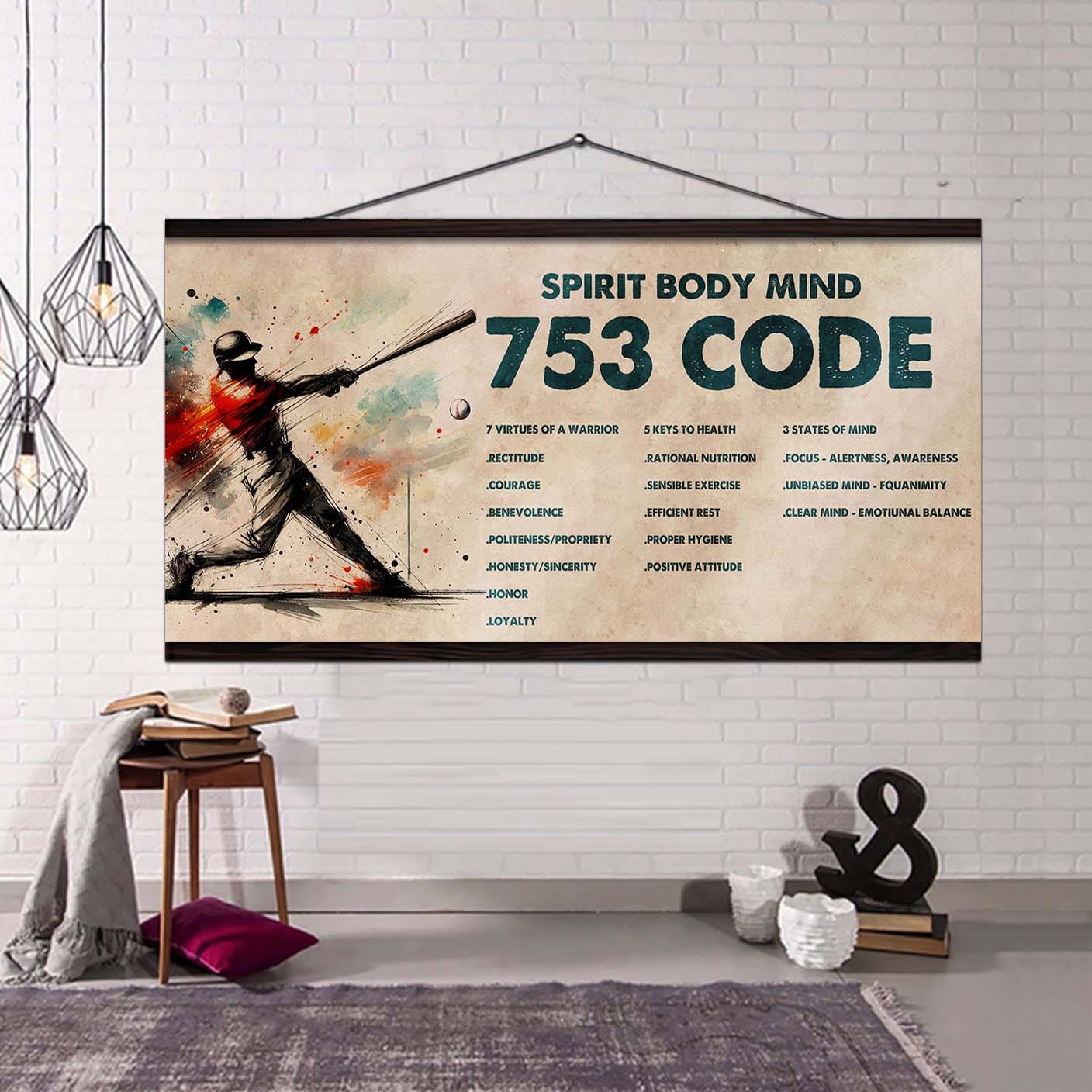 Water Color American Football Poster Canvas 7 5 3 Code Motivation Quotes