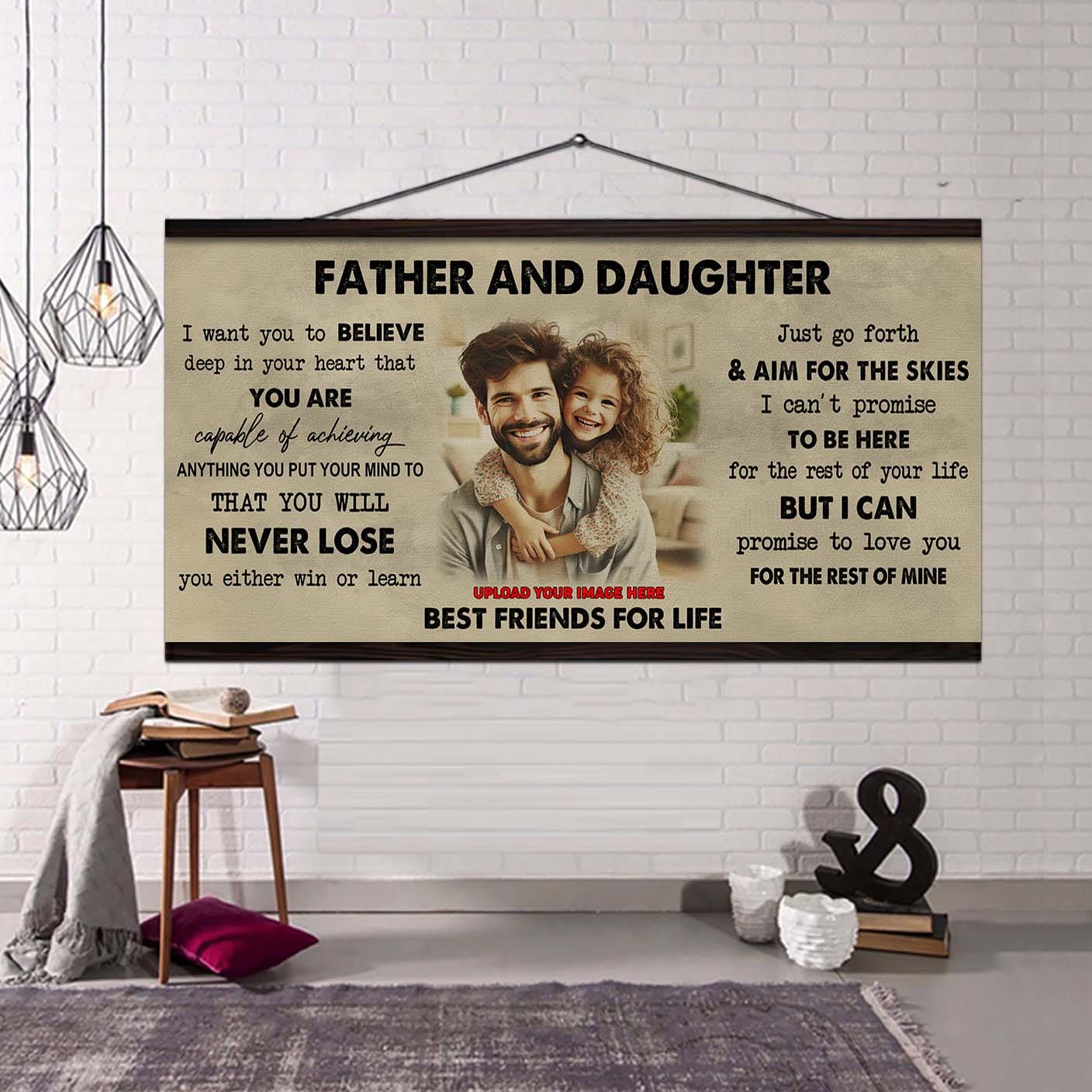 DRB Father And Daughter Best Friend For Life - You Will Never Lose Poster Canvas Gift For Daughter From Father -Photo Upload