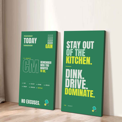 Sport Poster Again Again Again Motivation Quotes - 2 Piece Canvas Wall Art