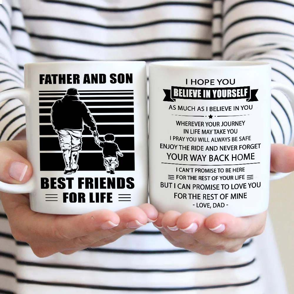 Soldier Be strong-Personalized Mug Father And Son Best Friends For Life - Message on the back side