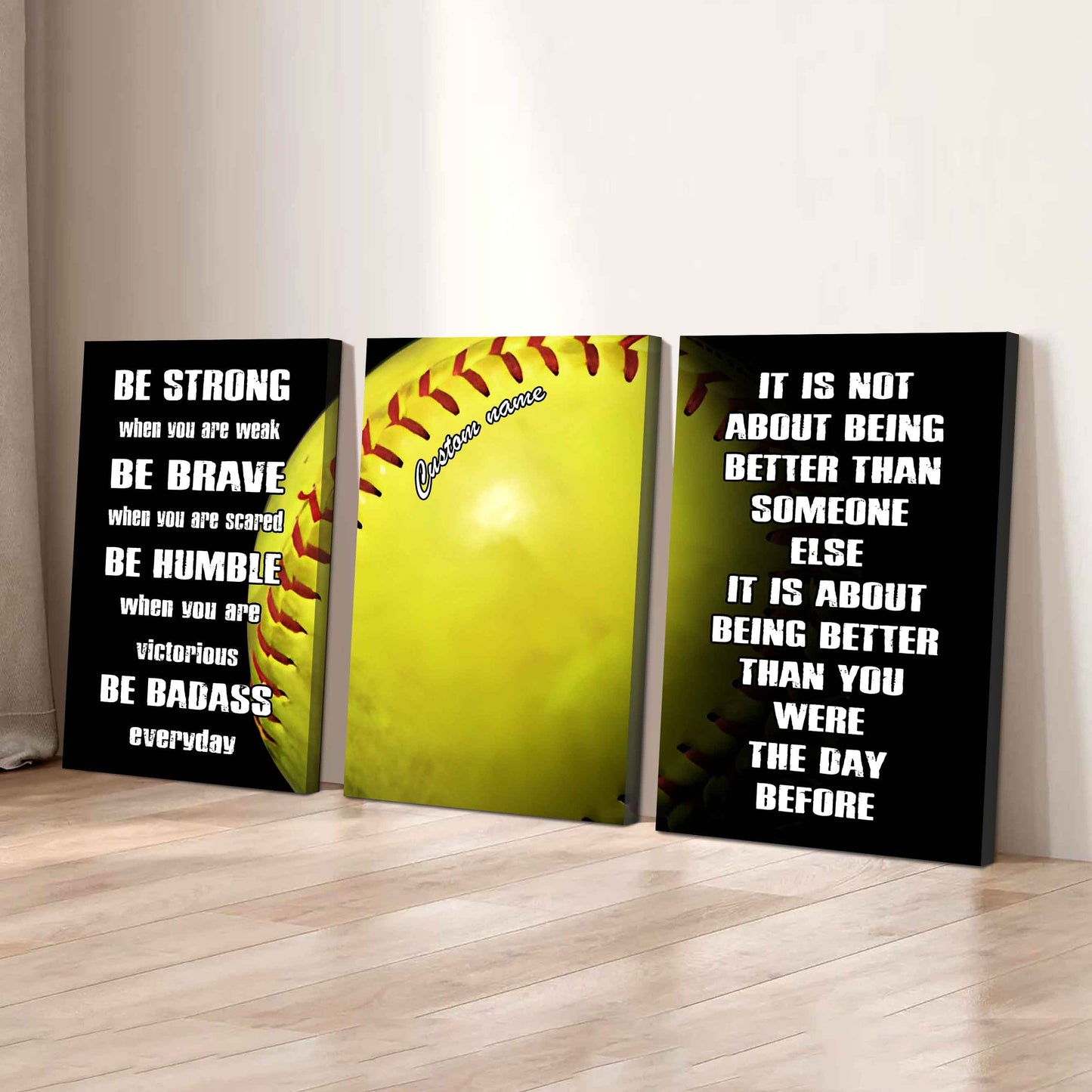 3-Piece Motivational Basketball Canvas Wall Art Set