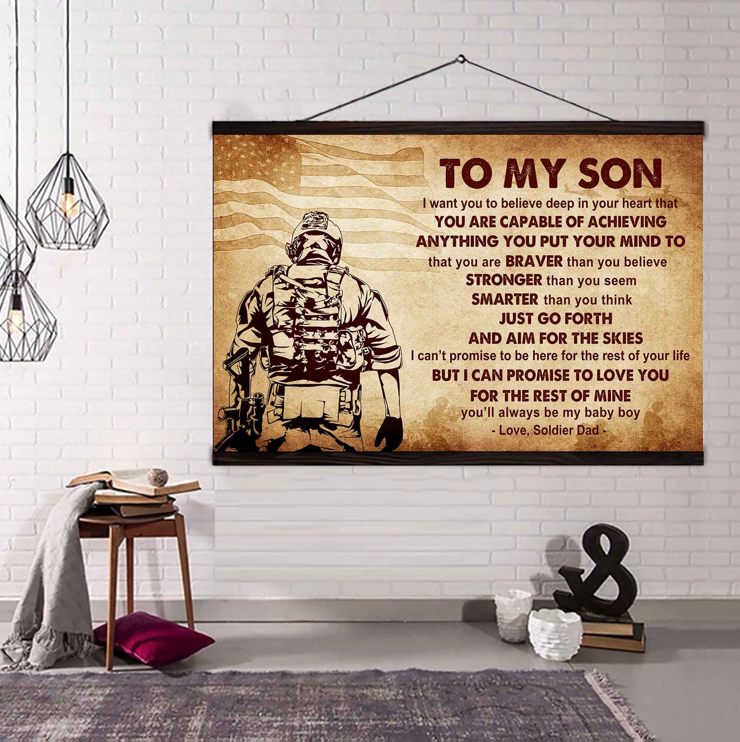 Spartan Poster Canvas Just Go Forth And Aim For The Skies From Dad To Son Gift For Your Son