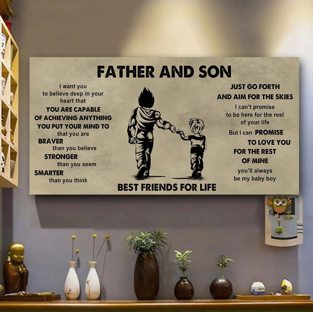 DRB Father And Daughter Best Friends For Life  - That You Are Braver Than You Believe Poster Canvas Gift For Daughter From Father