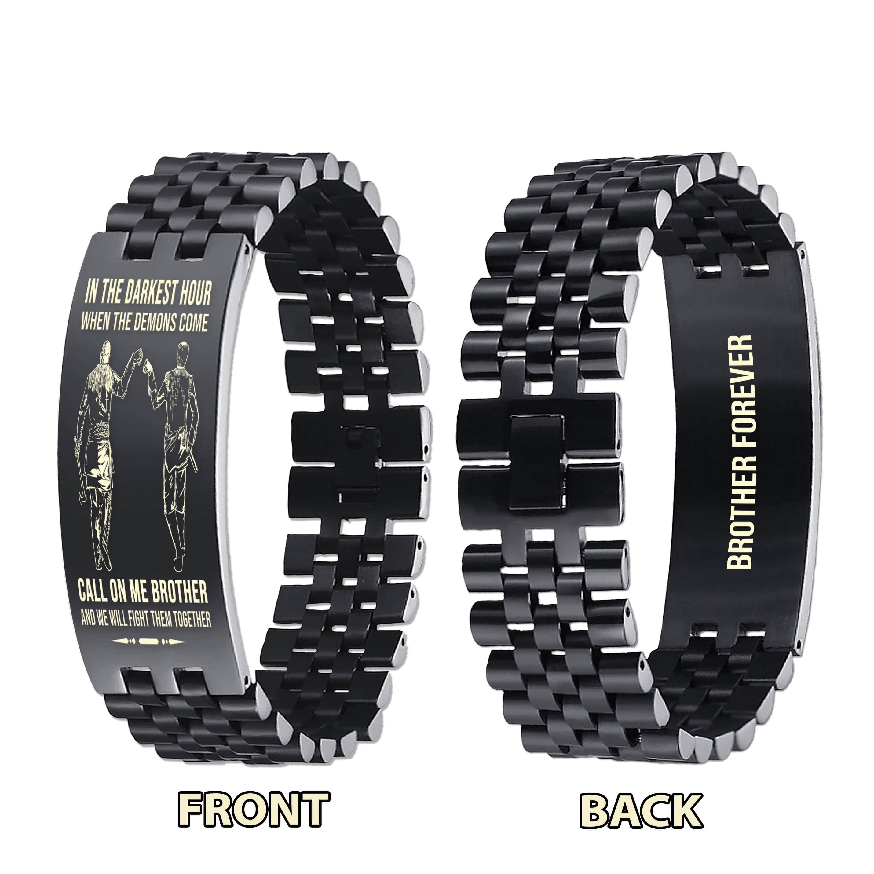 Vikings-Brother Forever Customizable engraved brother bracelet double sided gift from brother